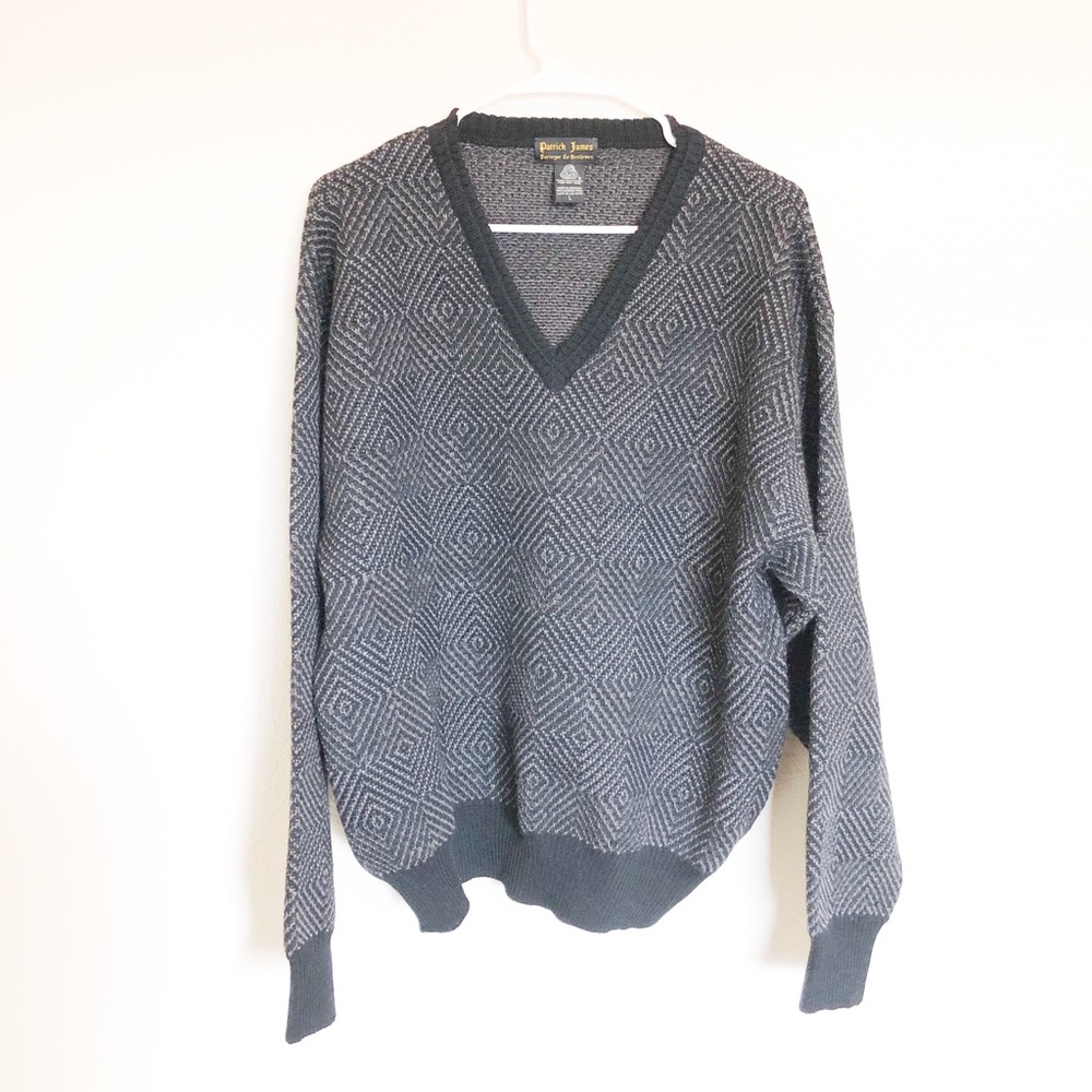 Patric James Wool V-Neck Sweater Size Large